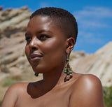 The Regan Earring - Olive Jade
