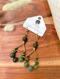 The Regan Earring - Olive Jade