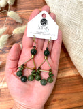 The Regan Earring - Olive Jade