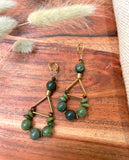 The Regan Earring - Olive Jade