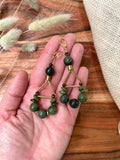 The Regan Earring - Olive Jade