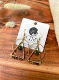 The Paige Earring - Olive Jade