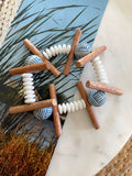 Blue & White Basketweave Bracelet Set