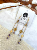The Pisces Earring - Amethyst Celestial Beaded Mobile Dangle Earrings