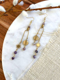 The Pisces Earring - Amethyst Celestial Beaded Mobile Dangle Earrings