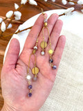 The Pisces Earring - Amethyst Celestial Beaded Mobile Dangle Earrings