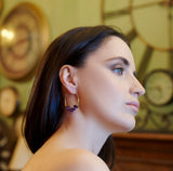 The Raenyra Hoop - Large Amethyst Gemstone Beaded Hoops