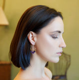 The Raenyra Hoop - Large Amethyst Gemstone Beaded Hoops