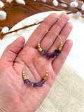 The Raenyra Hoop - Large Amethyst Gemstone Beaded Hoops