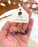 The Raenyra Hoop - Large Amethyst Gemstone Beaded Hoops