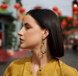 The Regan Earring - Large Beaded Turquoise Bohemian Earrings