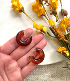 The Amber Hoop - Small Tortoise Acrylic Huggie Hoops