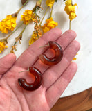 The Amber Hoop - Small Tortoise Acrylic Huggie Hoops
