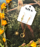 The Sun and Moon Earring - 12 Birthstone Options