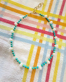 D103 - Colorful White Quartz Teardrop Necklace