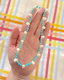 D103 - Colorful White Quartz Teardrop Necklace