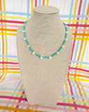 D103 - Colorful White Quartz Teardrop Necklace