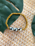 African Bone Bead & Wood Bracelet Set