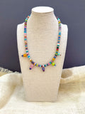 D119 - Rainbow Gemstone Beaded Charm Necklace