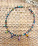 D119 - Rainbow Gemstone Beaded Charm Necklace