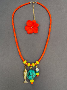 The Citrus Splash Necklace - Custom Initial Charm