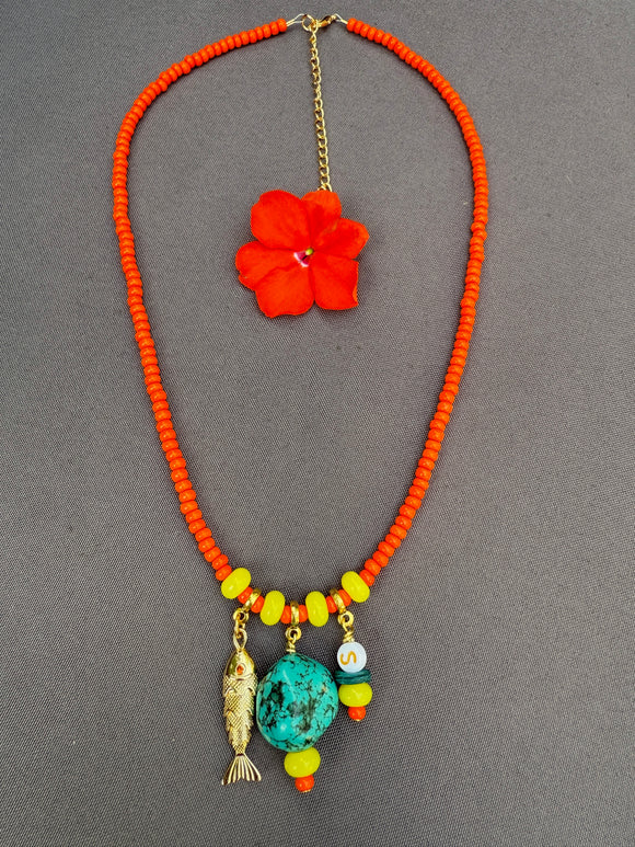 The Citrus Splash Necklace - Custom Initial Charm