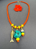 The Citrus Splash Necklace - Custom Initial Charm