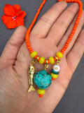 The Citrus Splash Necklace - Custom Initial Charm