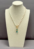 D147 - Cloisonne Fish & Japanese Rice Pearl Necklace