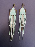 D148 - Hand-Beaded Southwest Style Seed Bead Chandelier Earrings