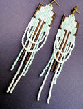 D148 - Hand-Beaded Southwest Style Seed Bead Chandelier Earrings