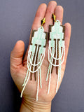 D148 - Hand-Beaded Southwest Style Seed Bead Chandelier Earrings