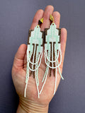 D148 - Hand-Beaded Southwest Style Seed Bead Chandelier Earrings