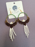 Hand-Beaded Seed Bead Eagle Earrings