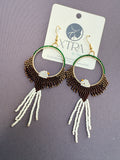 Hand-Beaded Seed Bead Eagle Earrings