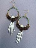 Hand-Beaded Seed Bead Eagle Earrings