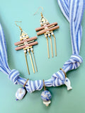 The Harbor Stripe Scarf Necklace