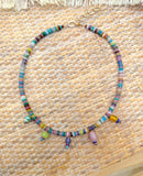 D119 - Rainbow Gemstone Beaded Charm Necklace