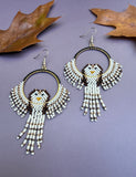 Hand Beaded Barn Owl Earrings