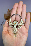 Hand Beaded Barn Owl Earrings