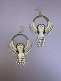 Hand Beaded Barn Owl Earrings