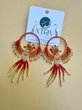 Hand Beaded Phoenix Earrings