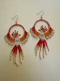 Hand Beaded Phoenix Earrings