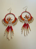 Hand Beaded Phoenix Earrings