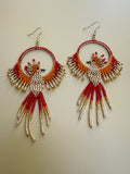 Hand Beaded Phoenix Earrings