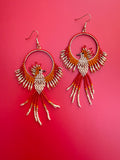 Hand Beaded Phoenix Earrings