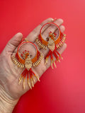 Hand Beaded Phoenix Earrings