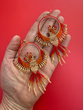 Hand Beaded Phoenix Earrings