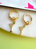 The Martini Huggie Hoops