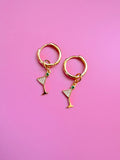 The Martini Huggie Hoops